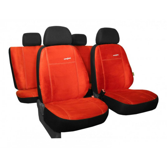 Potahy pro FIAT 500 (od 2007) Comfort (Alcantara) cihlově červená (vyp)