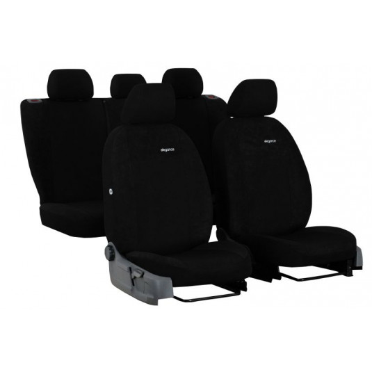 Potahy pro HYUNDAI SANTAFE 5 místné II (2006-2012) Elegance (velour-velour) černá (vyp)