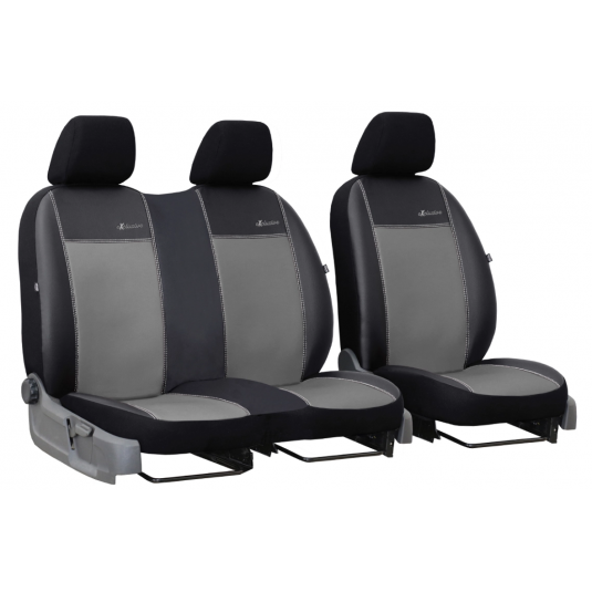Potahy pro MERCEDES VITO 2+1 W638 (1996-2003) Exclusive Leather (kůže) šedá (vyp)