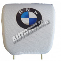 Potah na hlavovou opěrku-bílá BMW 2ks