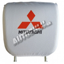 Potah na hlavovou opěrku-bílá Mitsubishi 2 ks