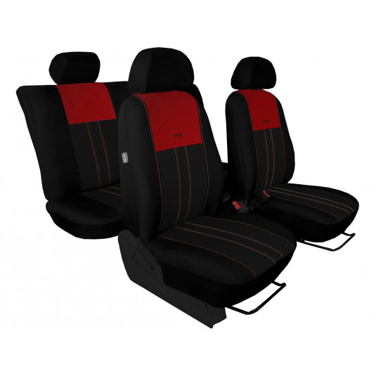 Autopoťahy Design červeno-čierne (velour-textil)