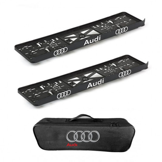 2x podložky ŠPZ a taška Audi - sada
