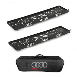 2x podložky ŠPZ a taška Audi - sada