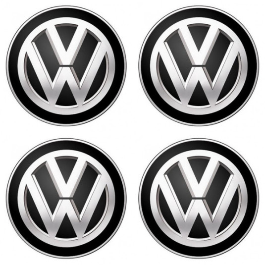 Samolepky pryskyřičné 3D VOLKSWAGEN černé 4ks