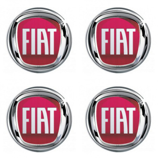 Samolepky pryskyřičné 3D Fiat červený 4ks
