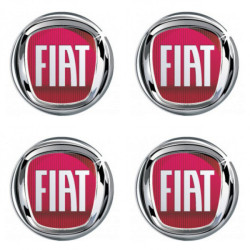 Samolepky pryskyřičné 3D Fiat červený 4ks