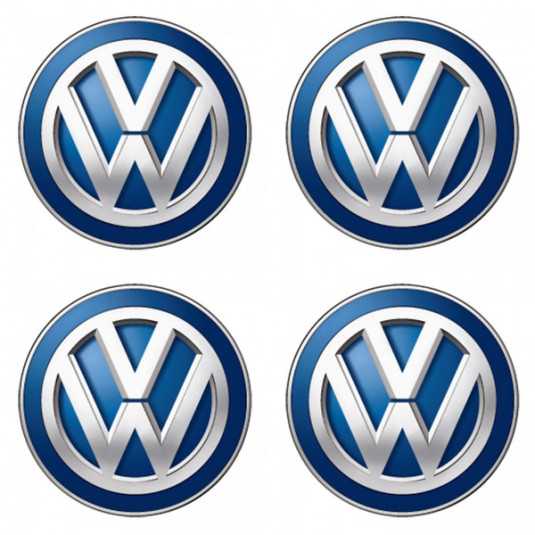 Samolepky pryskyřičné 3D Volkswagen modrá 4ks