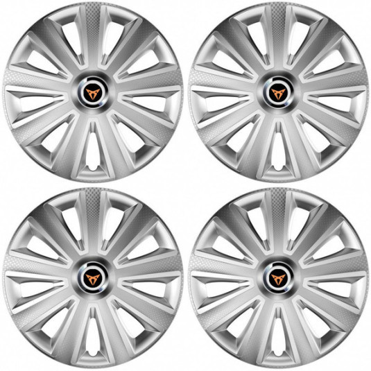 Poklice pro Cupra 14 Aviator carbon RC silver