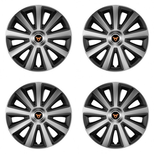 Poklice pro Cupra 15 Aviator carbon silver&black