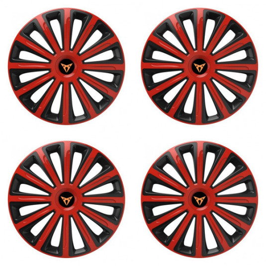 Poklice pro Cupra 15 TREND red and black