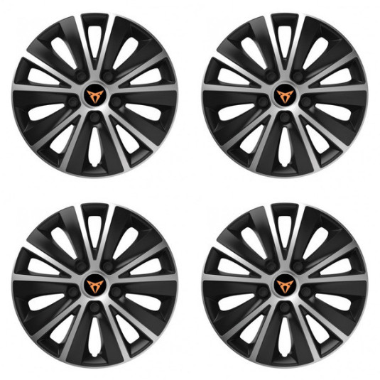 Poklice pro Cupra 15 RAPIDE silver and black