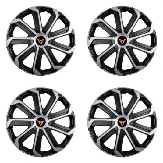 Poklice pro Cupra 16 Evo black&silver