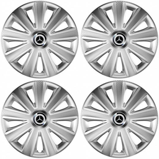 Poklice pro Mercedes 14 Aviator carbon RC silver