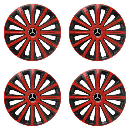 Poklice pro Mercedes 16 TREND red and black