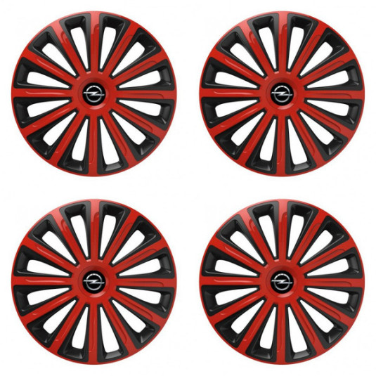 Poklice pro Opel 16 TREND red and black