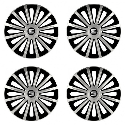 Poklice pro Seat 15 TREND silver and black