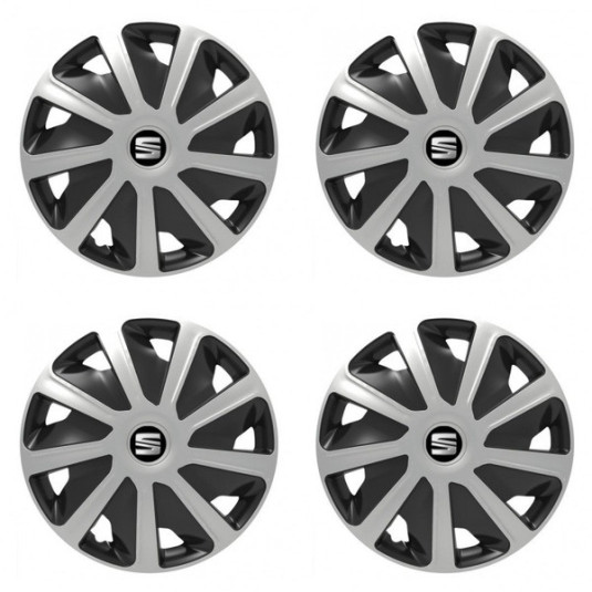 Poklice pro Seat pre dodávky 16 Craft silver and black