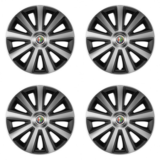 Poklice pro Alfa Romeo 15 Aviator carbon silver&black