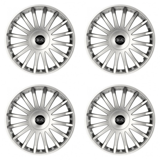 Poklice pro Kia (staršie logo) 15 CRYSTAL silver