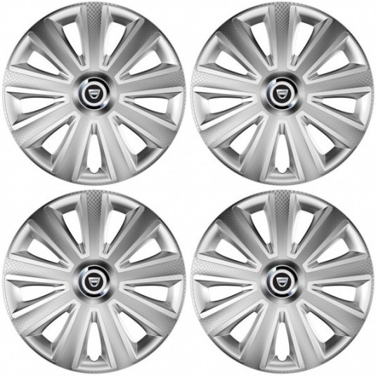 Poklice pro Dacia (staršie logo) 14 Aviator carbon RC silver