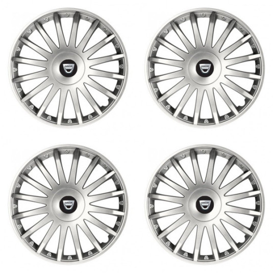 Poklice pro Dacia (staršie logo) 15 CRYSTAL silver