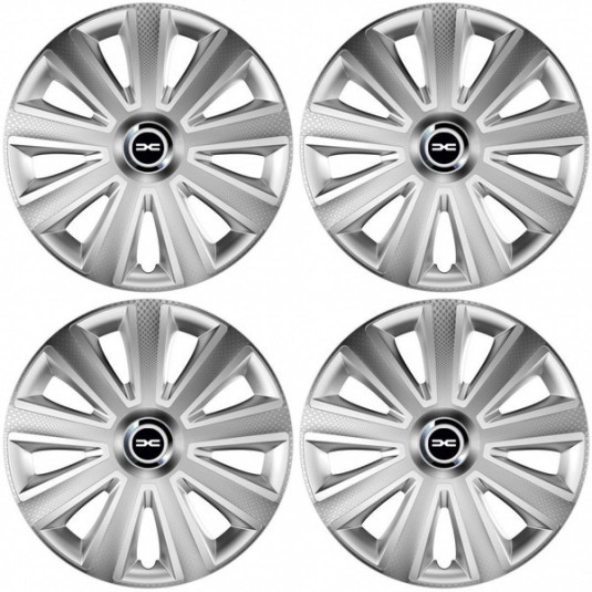 Poklice pro Dacia (nové logo) 14 Aviator carbon RC silver