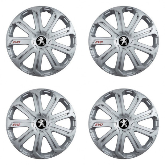 Poklice pro Peugeot (staršie logo) 15 Evo silver