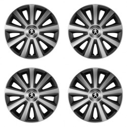 Poklice pro Peugeot (staršie logo) 15 Aviator carbon silver&black