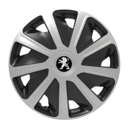 Poklice pro Peugeot (staršie logo) pre dodávky 15 Craft silver and black