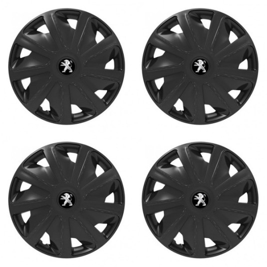Poklice pro Peugeot (staršie logo) pre dodávky 15 Craft black