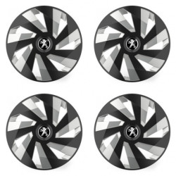 Poklice pro Peugeot (staršie logo) 16 Vector RC black and silver