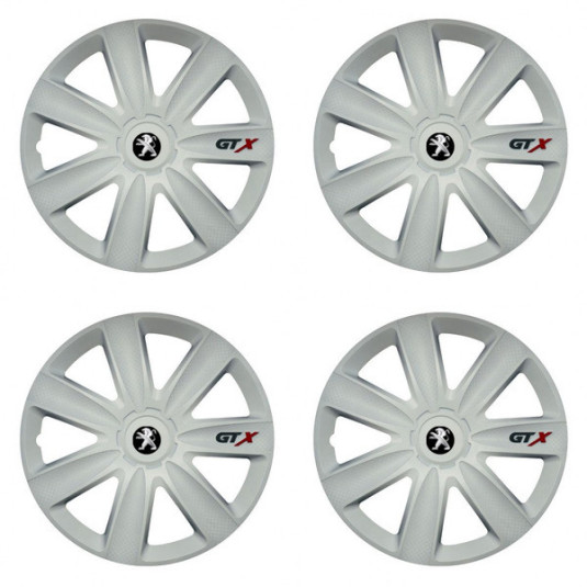 Poklice pro Peugeot (staršie logo) 17 GTX carbon white