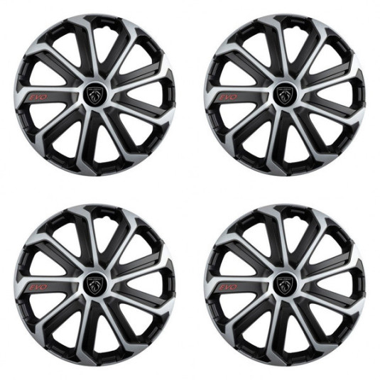 Poklice pro Peugeot (nové logo) 15 Evo black&silver