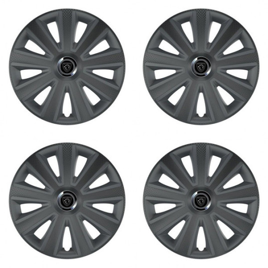 Poklice pro Peugeot (nové logo) 15 Aviator carbon grafite