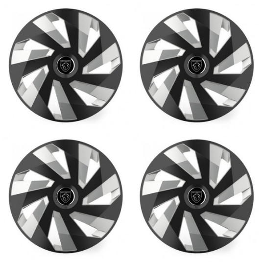 Poklice pro Peugeot (nové logo) 15 Vector RC black and silver