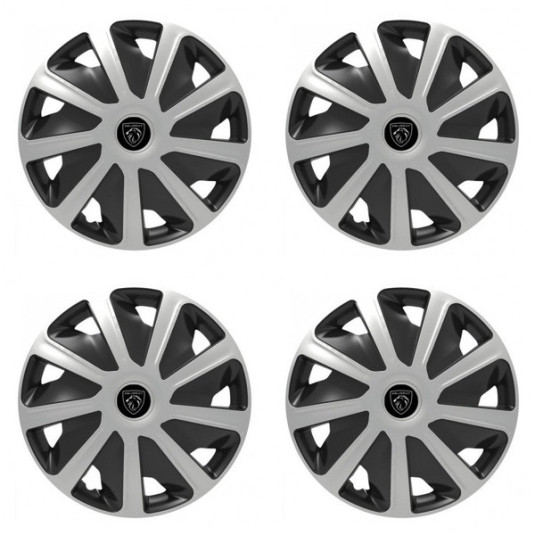 Poklice pro Peugeot (nové logo) pre dodávky 15 Craft silver and black