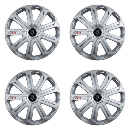 Poklice pro Peugeot (nové logo) 16 Evo silver