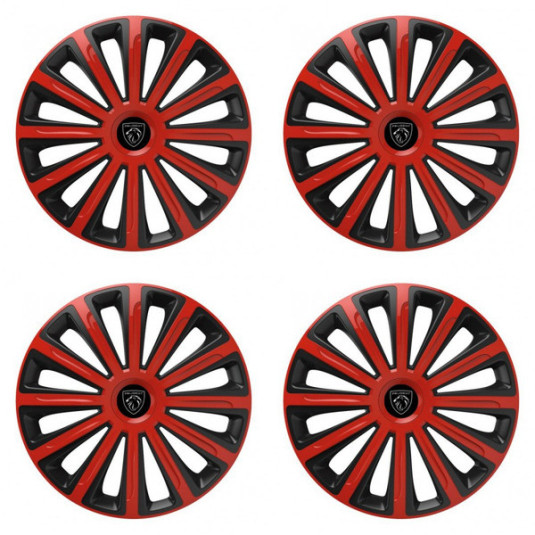 Poklice pro Peugeot (nové logo) 16 TREND red and black