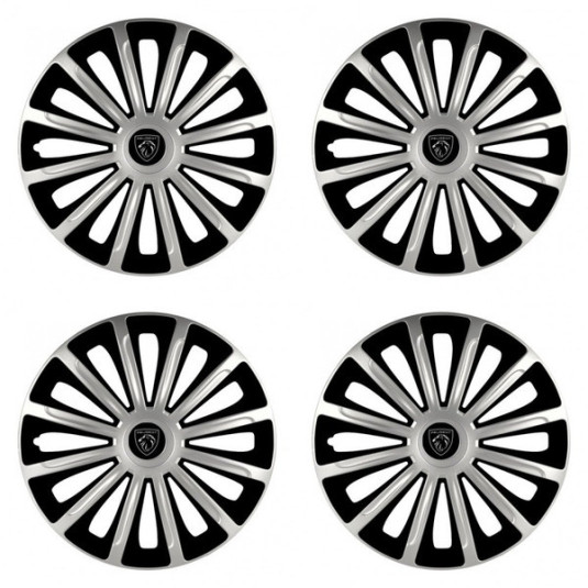 Poklice pro Peugeot (nové logo) 16 TREND silver and black