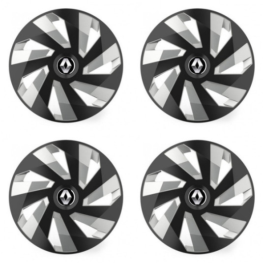 Poklice pro Renault (staršie logo) 14 Vector RC black and silver
