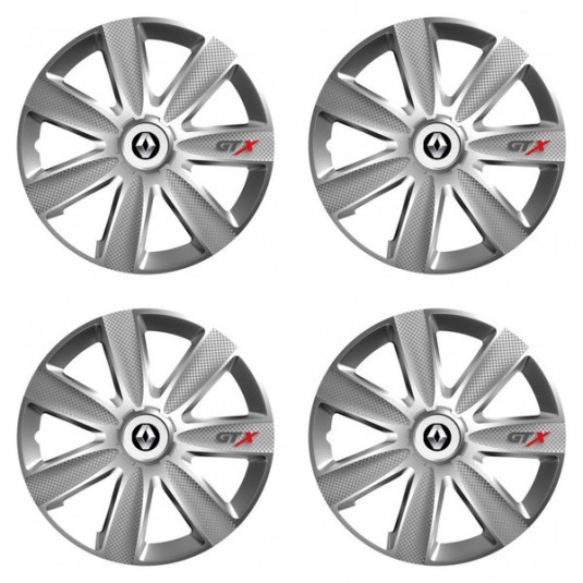 Poklice pro Renault (staršie logo) 15 GTX CARBON silver