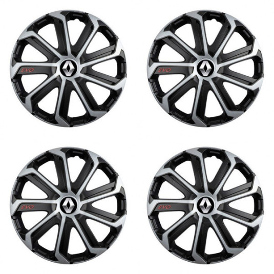 Poklice pro Renault (staršie logo) 16 Evo black&silver