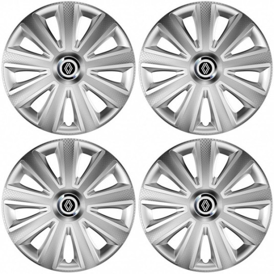 Poklice pro Renault (nové logo) 16 Aviator carbon RC 16 silver