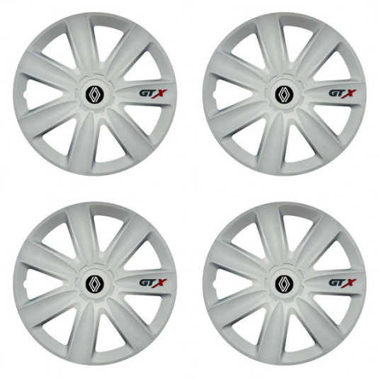 Poklice pro Renault (nové logo) 17 GTX carbon white