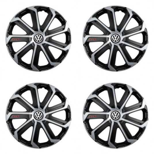 Poklice pro VW (černé) 15 Evo black&silver