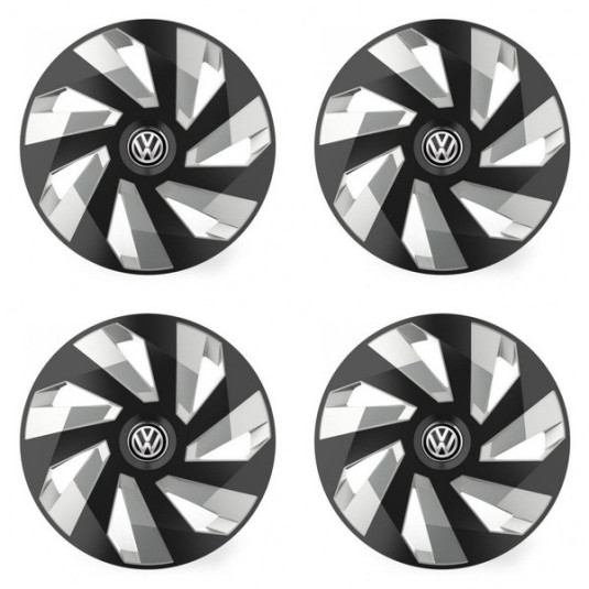 Poklice pro VW (černé) 15 Vector RC black and silver