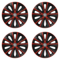 Poklice pro VW (černé) 15 RAPIDE red and black