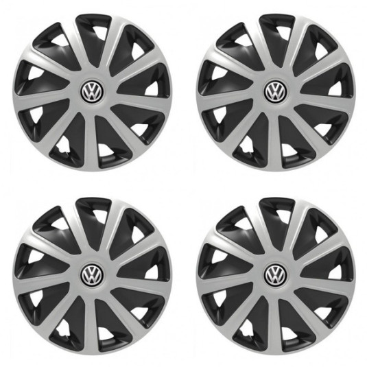 Poklice pro VW (černé) pre dodávky 15 Craft silver and black