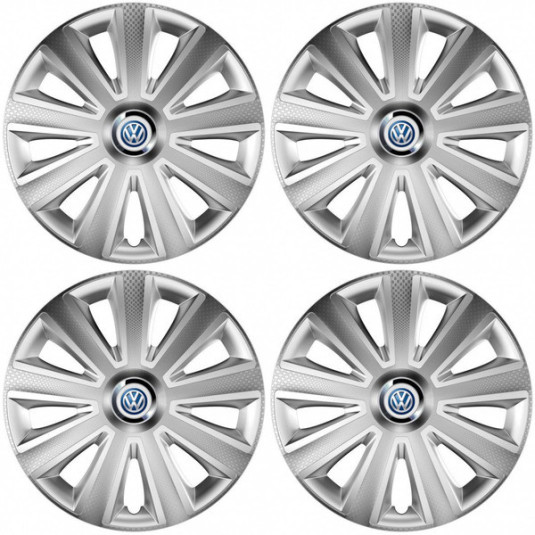 Poklice pro VW (modré) 14 Aviator carbon RC silver